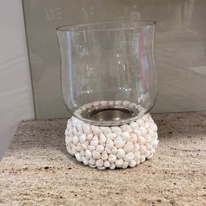 NWT seashell hurricane candle holder